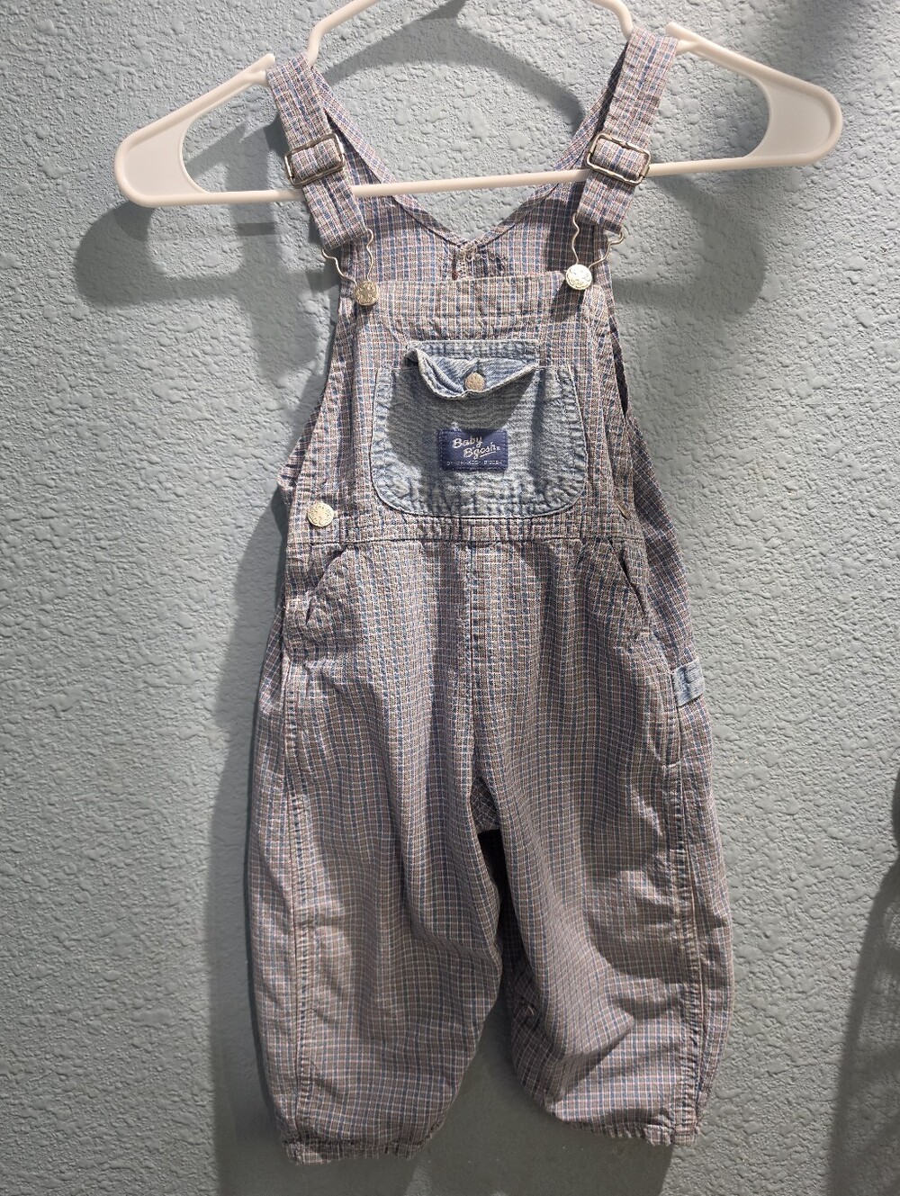 Vintage Plaid Osh Kosh B Gosh Vest Back Baby 24 Month Overalls